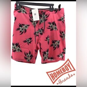 Hurley Pink Floral Athletic Shorts